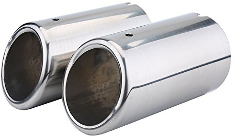 Keenso Auto Auspuffblende, 1 Paar Universal Auto 67mm Auspuffblende Auto Edelstahl Auspuffblende Schalldämpfer Tipps