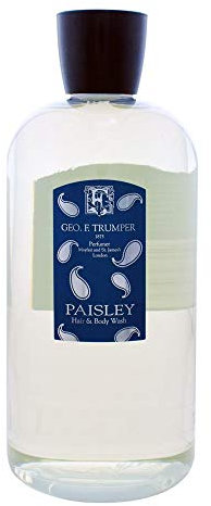 Geo F Trumper Paisley Luxury Mens Bath & Shower Gel (500ml) Premium Body Wash with Pepper, Spearmint, Vetiver and Geranium