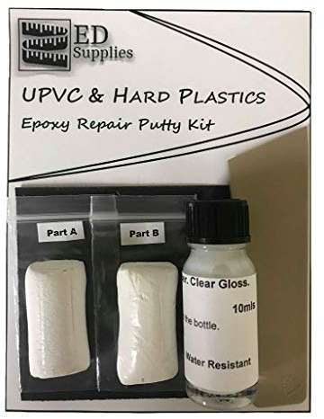White UPVC & Hard Plastic Epoxy Repair Putty Kit - Repairs Chips, Cracks & Holes
