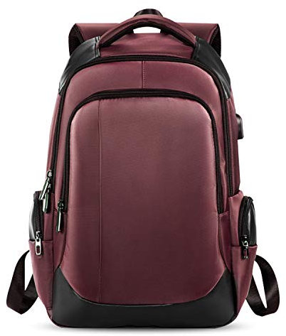 FANDARE Travel Laptop Backpack, Professional Business Backpack Bag with USB Charging Port, Lightweight Laptop Bag, School Rucksack for Women/Men, Fits 15.6 Inch Laptop Red
