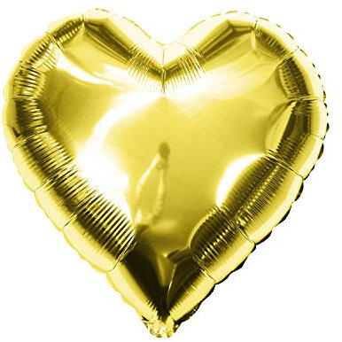 Oblique Unique® Folien Luftballon alle Buchstaben Alphabet ABC Herz Stern in Gold für Geburtstag Jubiläum goldene Hochzeit JGA Party Deko Folienballon - wählbar (Herz)