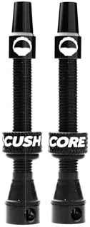 CushCore Tubeless Valves Black – Premium 55mm Presta Valves for MTB, Gravel & Road Wheels – Insert Compatible, Removable Core, Sealant Ready (Pair)