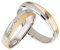 Ardeo Aurum Trauringe Damenring und Herrenring aus 375 Gold bicolor Gelbgold Weißgold mit Zirkonia Eheringe Paarpreis