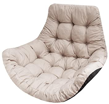 PillowPrim Hängesessel Kissen, Auflage für Polyrattan/Rattan Hängeschaukel, Polster, Hängekorb, Schaukel Korb, Schaukelkissen Rückenkissen in der Farbe Beige
