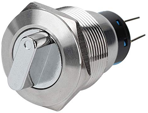LANTRO JS Drehschalter 19 mm 5A Edelstahl Wasserdicht Wechselschalter 2/3 Position Umschalter für Industrieanlagen, Haushaltsgeräten