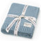Bleu La La Bio Empfangs Puckdecke - 100% luxuriöse Bio-Weichbaumwollstrick warme gemütliche Kuscheldecke für Kinderwagen und Wiege geeignet für Neugeborene Säuglinge und Kleinkinder. (Himmelblau)
