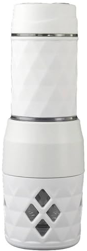 SOGO Cafetera Portátil Cápsulas Blanca Manual 3 en 1 - Máquina de Café Portátil para Cápsulas, Café Molido y Té - Cafetera Ideal para Viajes, Trabajo compatible con Nespresso