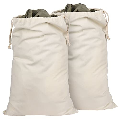Aucuu Stoffbeutel mit Kordelzug, 50x75 cm Säckchen mit Baumwollkordel, Leinensäckchen, Baumwollbeutel mit Kordelzug, Mehrweg Baumwollsäckchen, Brotbeutel, Obst & Gemüsebeutel - 2 Stück