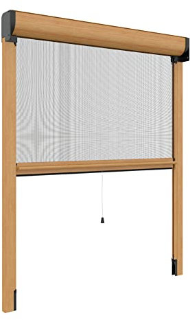Zanzanet Zanzariera Chiusura Ermetica verticale a molla 55mm per finestre su misura personalizzabile a rullo con profilo robusto e resistente in alluminio 140x120 cm