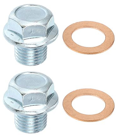 A ABSOPRO Tappo Coppa Olio Motore 2pz M14x1.5 Motore Olio Scarico Tappo Vite per Opel Argento Tono