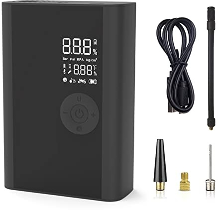 Shkalacar Tragbarer Luftkompressor 150 Psi, Elektrische Luftpumpe Kabellose Austauschbare Batterie, Fahrrad, Motorrad, Autoreifen, Pumpe mit Digitalanzeige und Led-licht