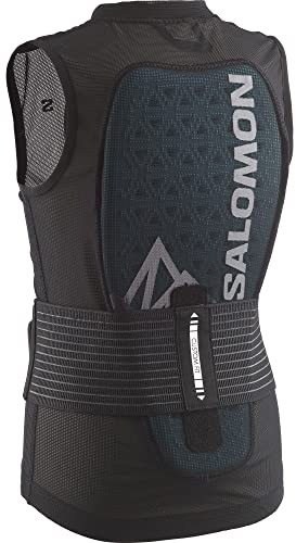 Salomon Flexcell Pro Vest Ski Snowboarden MTN Kinder Rückenschutz, Anpassbarer Schutz, Atmungsaktivität und Einfache Anpassung, Schwarz, JXL