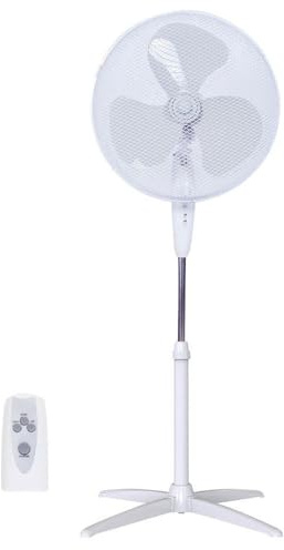 Ventilador de pie con mando 43cm 45W Blanco