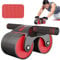 Bauchtrainer Roller, Automatische Rebound Bauchrolle mit Handyhalter, Bauchroller für Bauchmuskeltraining mit Knieschoner, AB Roller Wheel für Das Fitnessstudio Zu Hause (Rot)