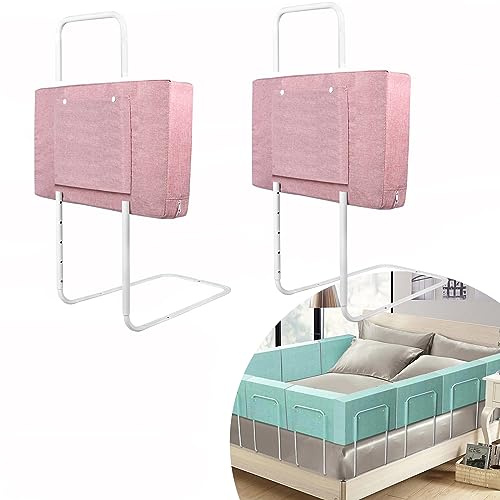 JOIEYOU Barrera de cama para niños, protección anticaídas, 50 cm, 5 agujeros, altura regulable, borde de cama para niños pequeños, protección contra caídas (50 cm, rosa cereza)