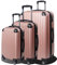 Nilpferd Handgepäck Koffer Set Reisekoffer mit Rollen Rollkoffer Trolley Reisekoffer Koffer 3 stück Sicherheit Zahlenschloß 4 Rollen (Roségold, Set)