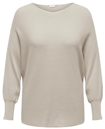 ONLY CARMAKOMA Damen CARNEW Adaline L/S Pullover KNT Strickpullover, Pumice Stone, 50 DE/52 DE