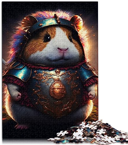 Niedliche Meerschweinchen Krieger Puzzles für Erwachsene, 1000 Teile, Puzzles für Erwachsene, Papppuzzles für lustiges Geschenk, 10,27 x 20,47 Zoll/26 x 38 cm.