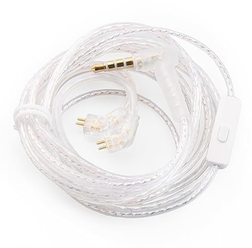 Yinyoo KBEAR Hochreines versilbertes Upgrade-Kabel, kabelgebundener Kopfhörer Abnehmbares Ersatzdrahtkabel für KZ KZ ZST/ZST X / AS10 / ES4 / EDX / ES3 / ES4(Bpins mit Mikrofon, Silber)