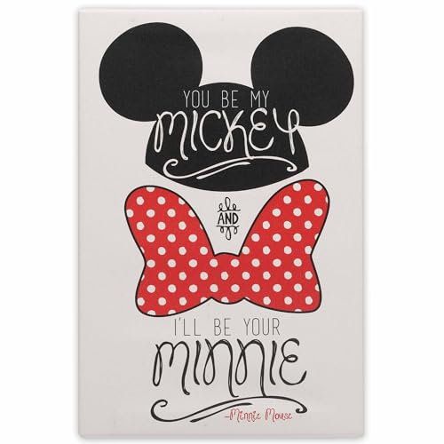 Open Road Brands Disney You Be My Mickey and I'll Be Your Minnie Gallery Leinwand-Wanddekoration, niedliche Micky-Maus-Wandkunst für Hochzeiten, Jubiläen und mehr