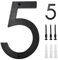 Vordpe Numero civico in acciaio inox nero 5 pollici,numero civico grande con effetto 3D per porte di ufficio,cassette delle lettere,porte dell'appartamento,armadietti,garage (punto 5),taglia unica