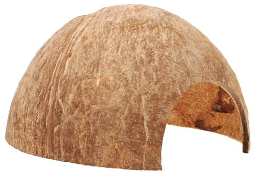 Minkissy Abri pour Tortue en Coquille De Noix De Coconut Cachette Reptile