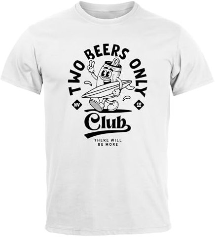 Neverless® Herren T-Shirt Printshirt Comic Style Bier Spruch Sommer Fashion Streetstyle Weiss S