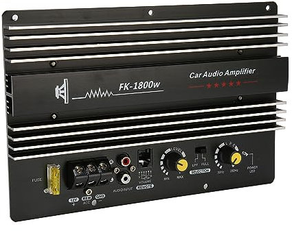 VBESTLIFE Amplificateur Automobile, 1800 W Haute Puissance 12 V, Petit Haut-Parleur Automatique avec Panneau de Dissipation de la Chaleur, Contrôle de L'amplification des Basses, pour