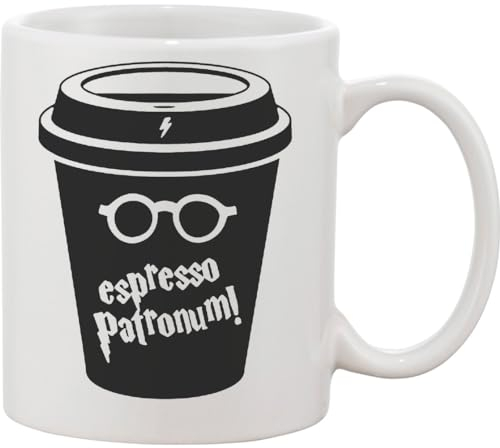 Functon+ Espresso Patronum - Tazza da caffè in ceramica, colore: Bianco