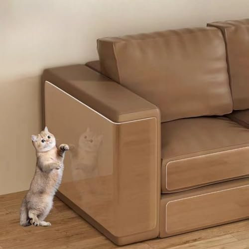 10 PCS Anti Cat Scratch Furniture Protector, 40x35cm Self-Adhesive Cat Scratch Tape for Cats Dogs, Cat Scratch Couch Protector with Scrapers for Furniture Door Wall Corner Leather Sofa Use