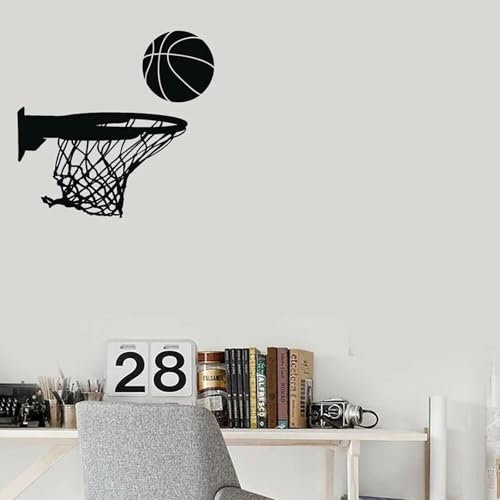 YLLMNOBN Jungenzimmer Sportdekoration Basketballkorb Wand Vinyl Aufkleber Garage Wandtattoo Schlafzimmer Kunstwand
