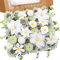 Nubry 64 Pcs Green Artificial Flowers,Silk Fake Roses Flowers,Lily Flowers Hydrangea Daisy with Stems for Cake Decoration DIY Wedding Bridal Bouquets Birthday Party Decor Home Decoration