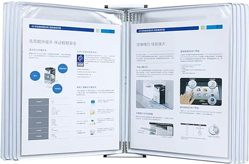 IUBGFTO Magnetische Wandmontage-Aktenordner, 10-seitiges Desktop-Referenzsystem, A4-Desktop-Aktenordner im Letter-Format, 8 Farben (G)