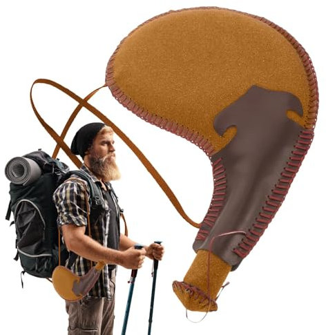 Generisch Ancient Tradition Crafts - Borraccia tradizionale da viaggio, in pelle sintetica, resistente all'usura, per campeggio, feste a tema, 30 cm., vedi descrizione, Vedi descrizione