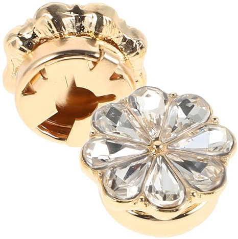 DEARMAMY Boutons De Manchette Fleurs En Strass Pour Femmes - Accessoires Élégants Pour Chemises 2 Pièces Design Unique Et Glamour