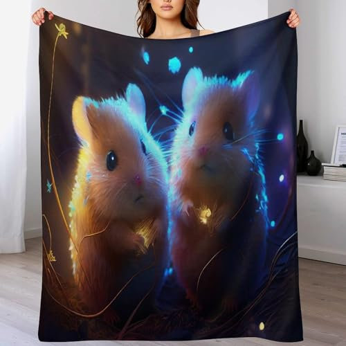 AAPZY Decke Flauschige Sofa Decke, Hamsters Super Weich & Flannel Fleecedecke Als Tagesdecke, Sofaüberwurf, Wohndecke (180×200cm)