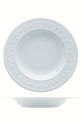 Elegantes 24-teiliges Speiseservice, 100% Porzellan, Weiß | Inklusive Servierteller, Schüsseln und Dessertteller | Spülmaschinen- und mikrowellengeeignet