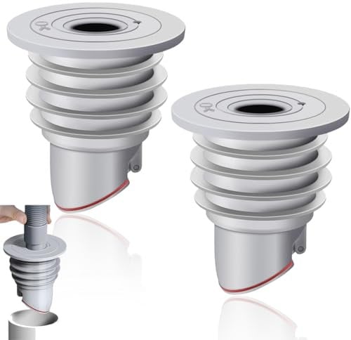 2 Pezzi Tappo di Tenuta di Lavatrice Tubo di Scarico, 35-40mm Grigio Guarnizione per Tubo di Scarico Della Lavatrice con Tappo di Chiusura In Silicone, Silicone Deodorante Tappo di Chiusura Anello