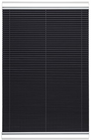 Brillant® Premium Plissee ohne Bohren zum Kleben, Plisseerollo mit Aluminium-Klebeleiste | Sonnenschutz & Sichtschutz für Fenster & Balkontür | Schwarz | 50x130 cm (BxH)