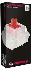CHERRY MX2A RGB RED Switch Kit, 36 Mechanical Keyboard Switches, for DIY, Hot Swap or Gaming Keyboard, Linear Switch without Click, Smooth & Direct