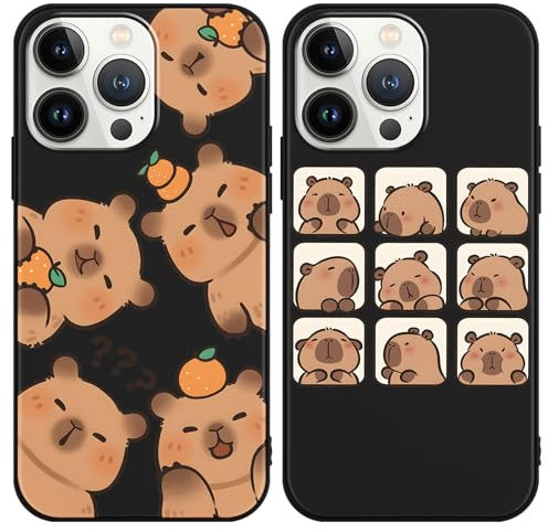PBNDJVG Kawaii Phone Cases Funny Capybara Case for Apple iPhone 12/iPhone 12 pro 6.1 Inch, Anime Cartoon Cute Pattern Shockproof Soft TPU Silicone Gel Drop Protection Case for Women Girls