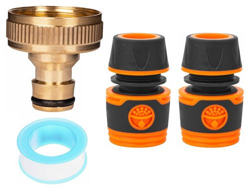 Brass Outside Tap Hose Connector G 1 inch (33.3mm) Outdoor Garden Hose Tap Connector, Brass Female Threaded Tap Connectors for Hose Pipe to Tap Adapter Hosepipe Connectors and Fittings