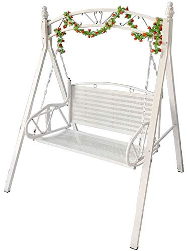 Sedia a dondolo in ferro battuto, robusta sedia sospesa per il relax, perfetta per il balcone all'aperto o il tempo libero in giardino