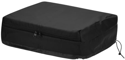 Dust Cover for PS5 Slim Console, Dual-Layer Protective Case for PlayStation 5 Slim with Storage Pockets, Water-Resistant Fabric Cover with Dual Zippers, Black