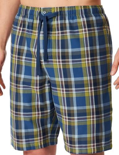 Schiesser Herren Schlafhose Kurz Bermuda Web - Mix + Relax - Organic Cotton Pyjamaunterteil (1er Pack)