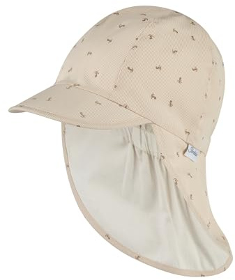 Sterntaler Schirmmütze Nackenschutz Anker – Leichte Kindermütze aus Baumwolle mit Anker-Print, Gummizug, Innenfutter und UV-Schutz 30
