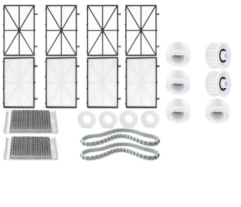 Kit de tuning pour nettoyeur de piscine compatible avec les modèles robotiques Dolphin 6101611R4 9991433R4 offrant un ensemble complet de filtres, brosses, anneaux et rails de rechange