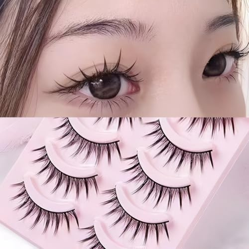 SIVZUMO 10 Paires Cils Naturels Cils Vaporeux Aspect Naturel, Extension de Cils Professionnelle, Cils Évasés Faux Cils Doux et Moelleux, Fibre Synthétique Légers et Doux, Style 6