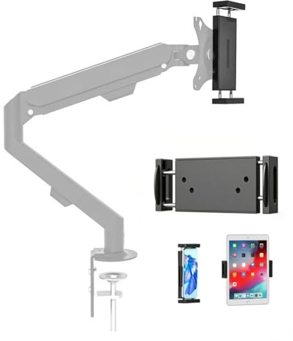 AiFeelife Universal VESA Mount Adapter for Tablets, Adjustable Clamp Holder for iPad/iPhone and Portable Monitors up to 15.6″ – Fits VESA 75x75 & 100x100, VESA Mount Big Clips for Tablets