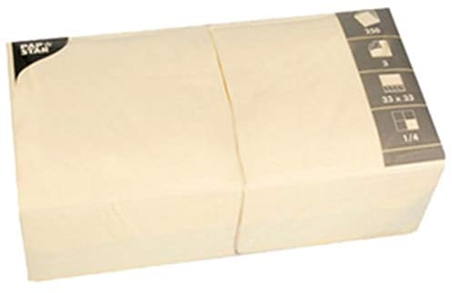 PAPSTAR 12484 Servietten, 330 x 330 mm, 3-lagig, weiá, Papier, Weiß